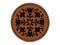 Decorative Floral Arabesque Pattern with Flowers and Leaves Round Iron-On Engraved Faux Leather Patch Applique - 2.5"
